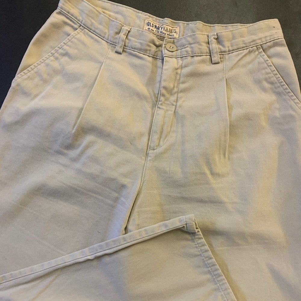 Pleated Khaki Slacks Size 10 Regular Old Navy